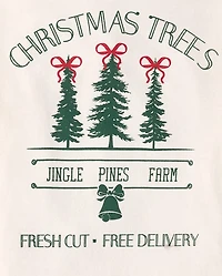 T-shirt graphique sapins de Noël pour filles