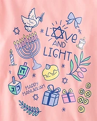 Girls Hanukkah Doodles Graphic Tee