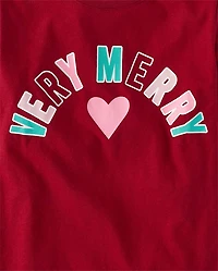 Girls Very Merry Christmas Graphic Tee