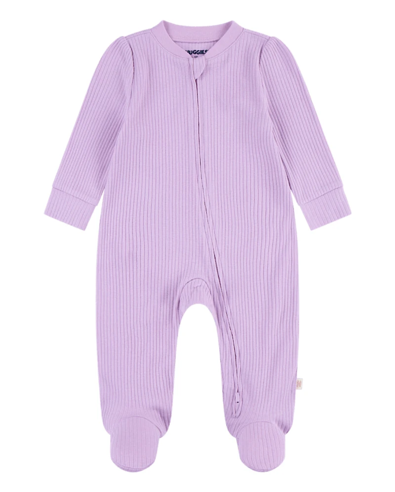 Baby Girls Huggies™ Ribbed Footed Coverall
