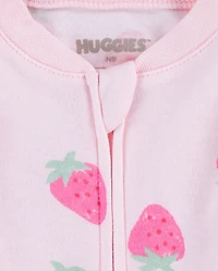 Baby Girls Huggies™ Strawberry Footed Coverall
