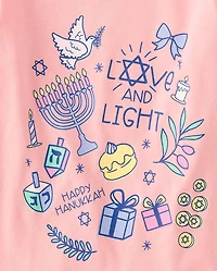 Baby And Toddler Girls Hanukkah Doodles Graphic Tee