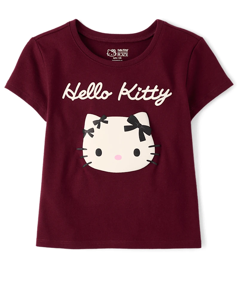 Girls Hello Kitty® Puff Print Bows Baby Tee