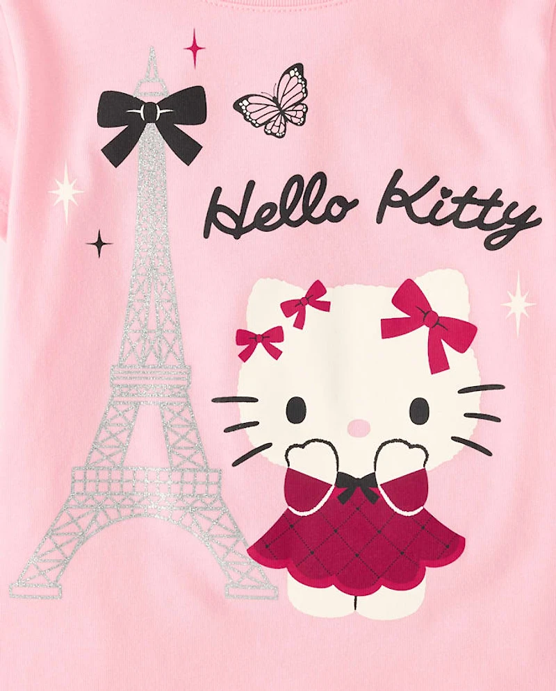 Girls Hello Kitty® Glitter Eiffel Tower Baby Tee