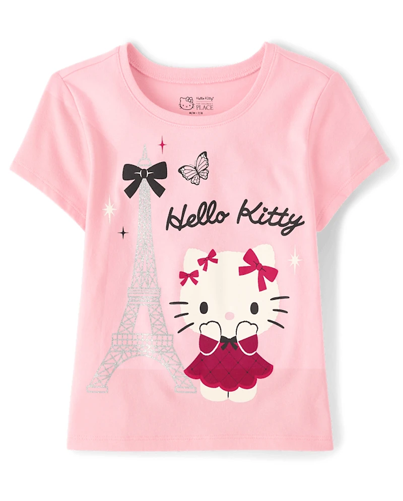 Girls Hello Kitty® Glitter Eiffel Tower Baby Tee