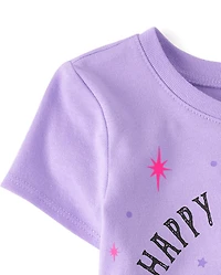 T-shirt graphique Hello Kitty® phosphorescent pour petites filles, joyeux Halloween