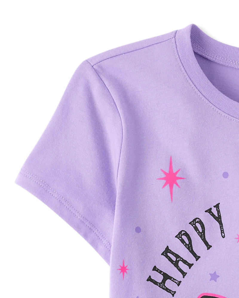 Girls Hello Kitty® Glow Happy Halloween Graphic Tee