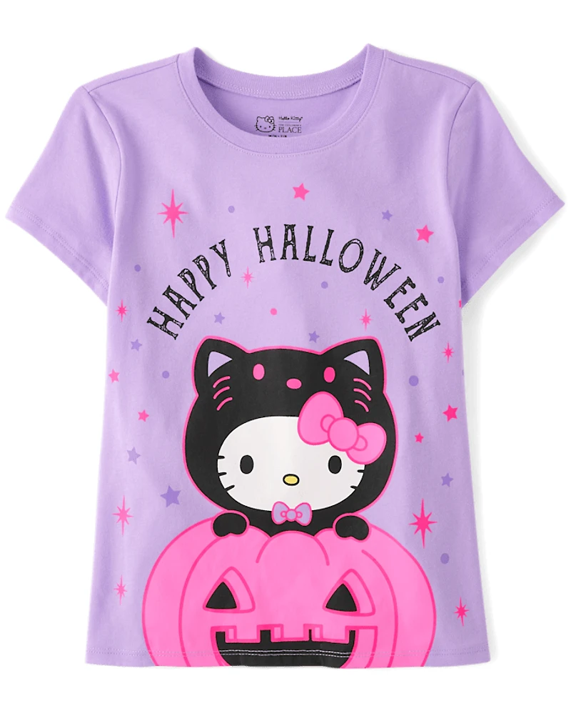 Girls Hello Kitty® Glow Happy Halloween Graphic Tee