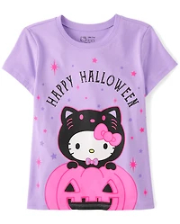 Girls Hello Kitty® Glow Happy Halloween Graphic Tee