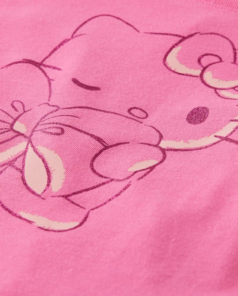 Girls Hello Kitty® Glitter Bow Baby Tee