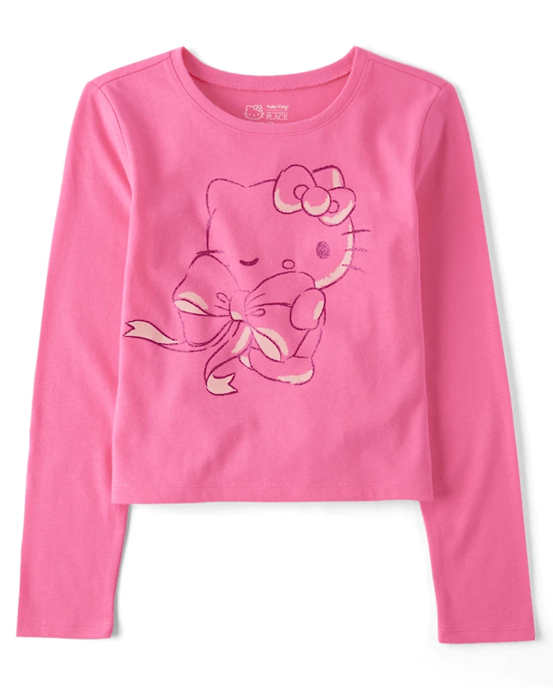 Girls Hello Kitty® Glitter Bow Baby Tee