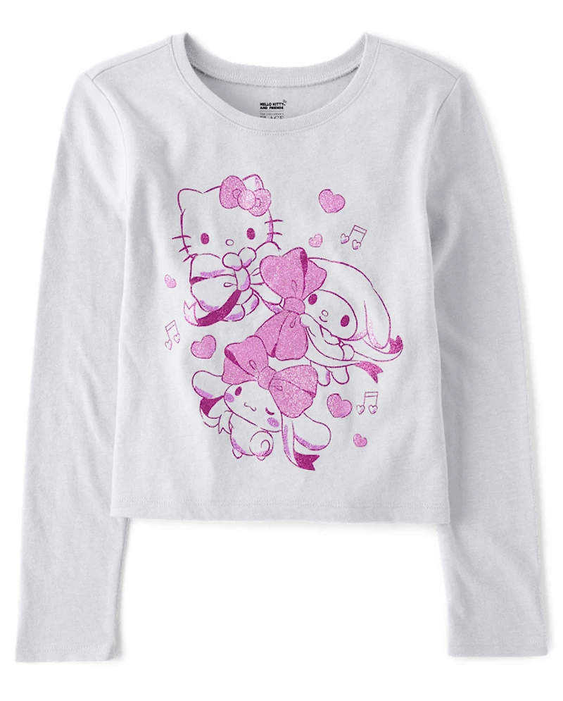 Girls Hello Kitty® And Friends Glitter Bow Baby Tee
