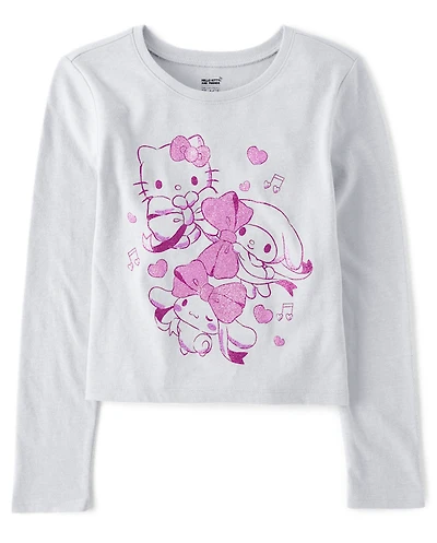 Girls Hello Kitty® And Friends Glitter Bow Baby Tee