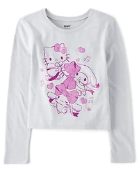 Girls Hello Kitty® And Friends Glitter Bow Baby Tee