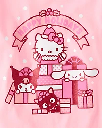 Girls Hello Kitty® And Friends Glitter Happy Holidays Graphic Tee
