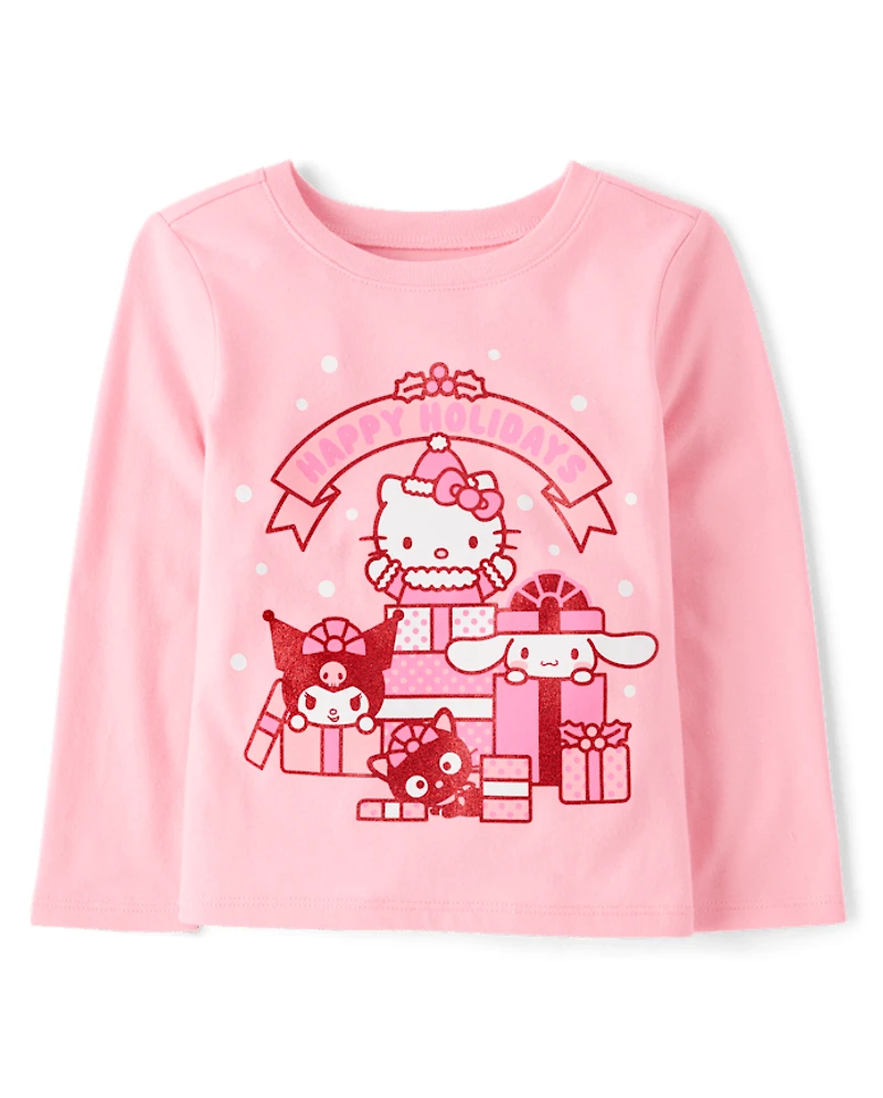 Toddler Girls Hello Kitty® And Friends Glitter Happy Holidays Graphic Tee