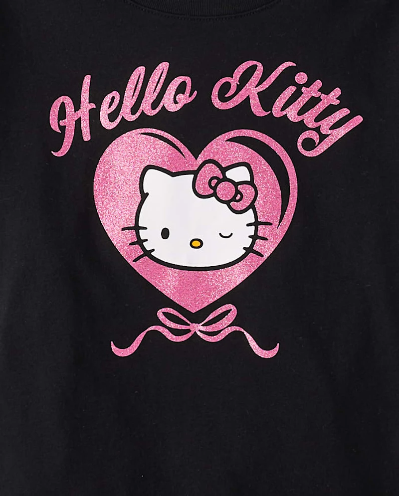 Girls Hello Kitty® Glitter Heart Graphic Tee