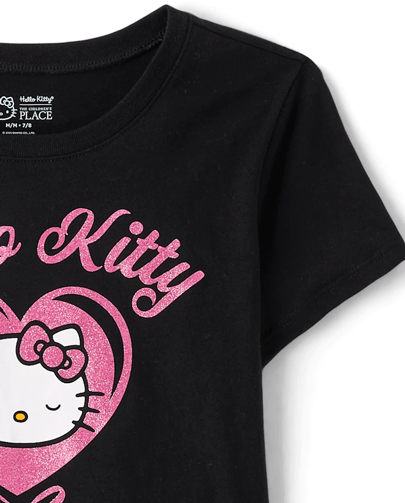 Girls Hello Kitty® Glitter Heart Graphic Tee