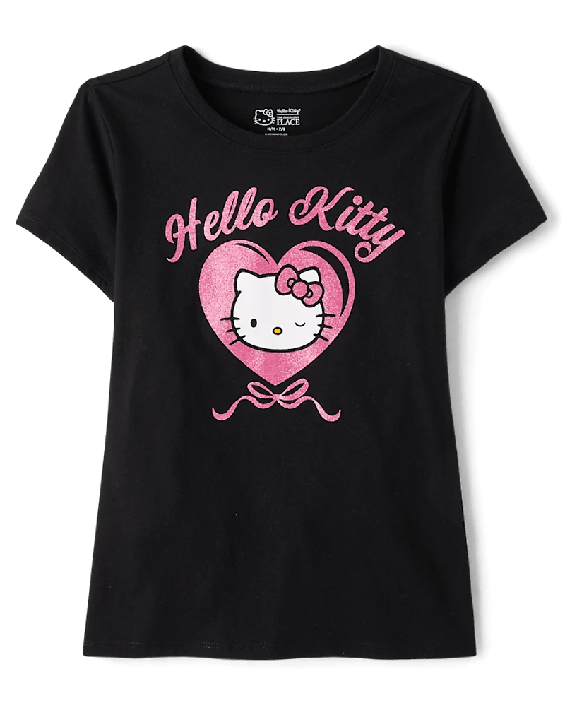 Girls Hello Kitty® Glitter Heart Graphic Tee