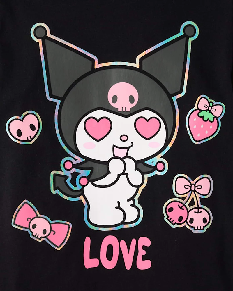 Girls Kuromi™ Holographic Icons Graphic Tee