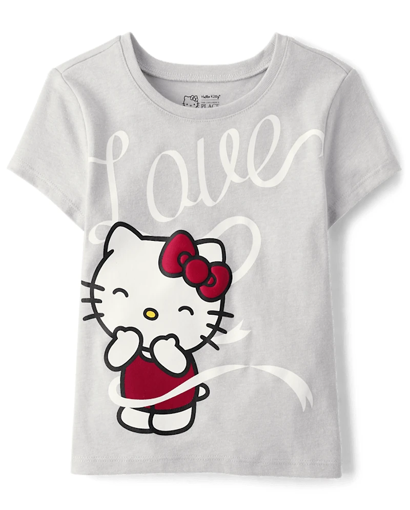 Girls Hello Kitty® Puff Print Love Baby Tee