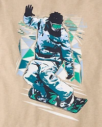 T-shirt graphique de snowboard pour garçon