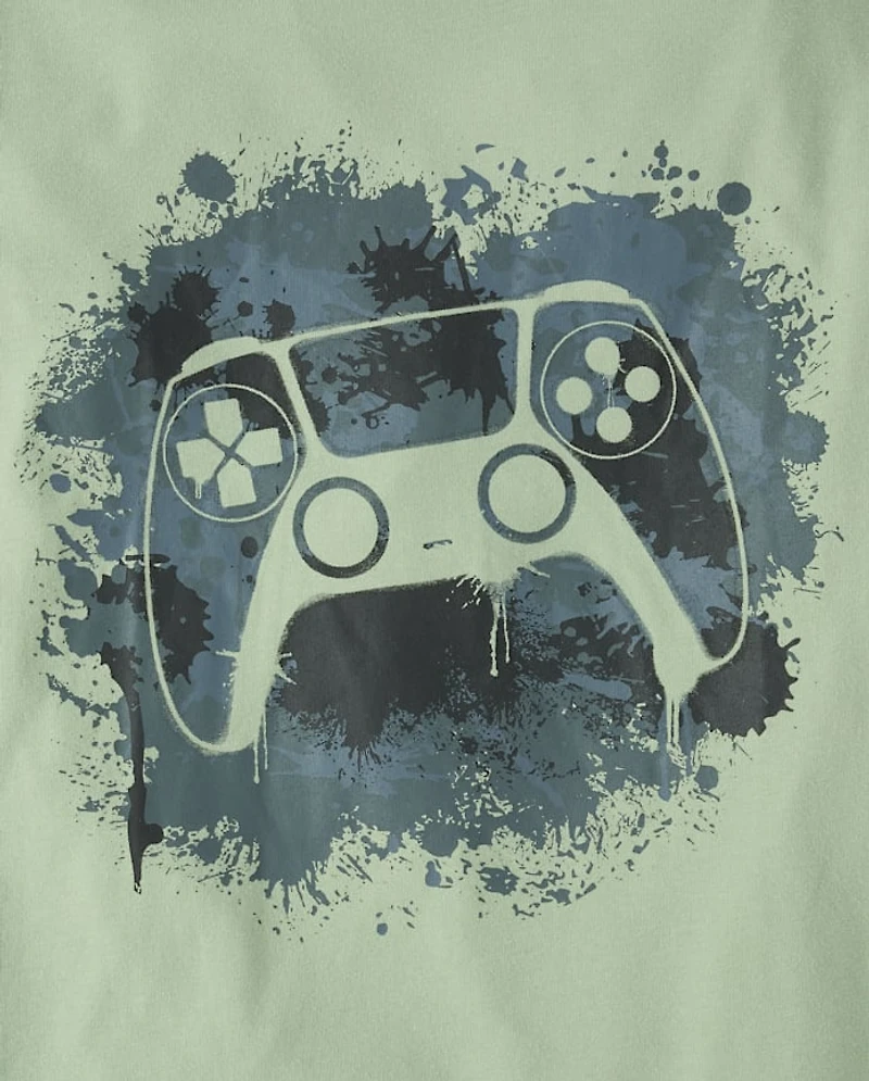 Boys Camo Game Controller Graphic Tee