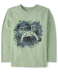 Boys Camo Game Controller Graphic Tee