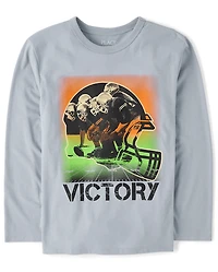 Boys Victory Football Helmet Graphic Tee
