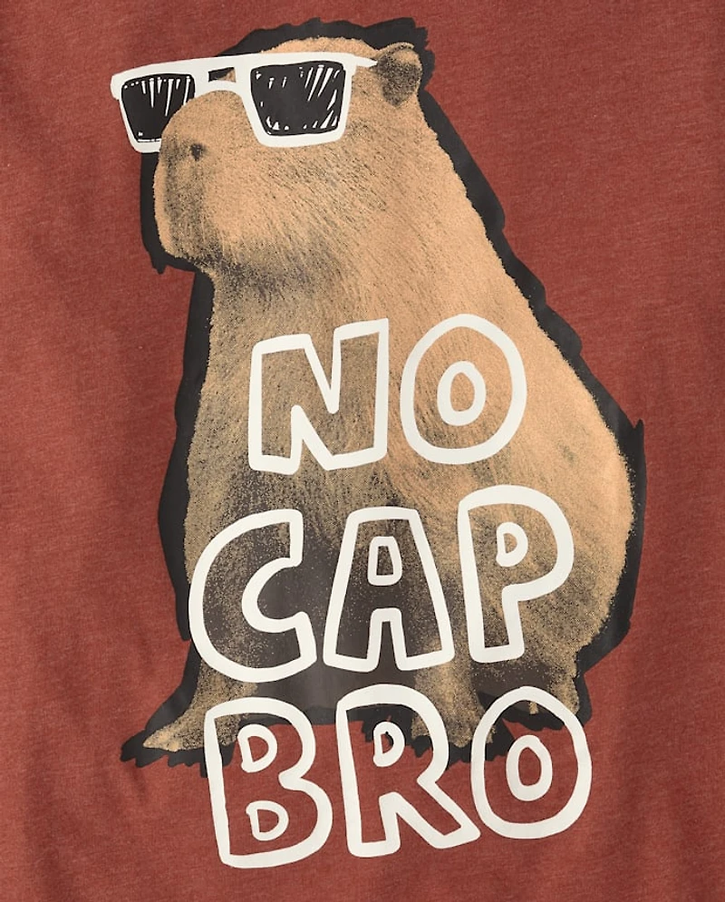 Boys No Cap Capybara Graphic Tee