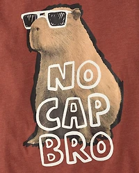 Boys No Cap Capybara Graphic Tee