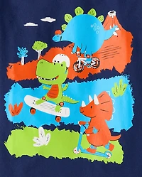 Baby And Toddler Boys Dino Skaters Graphic Tee