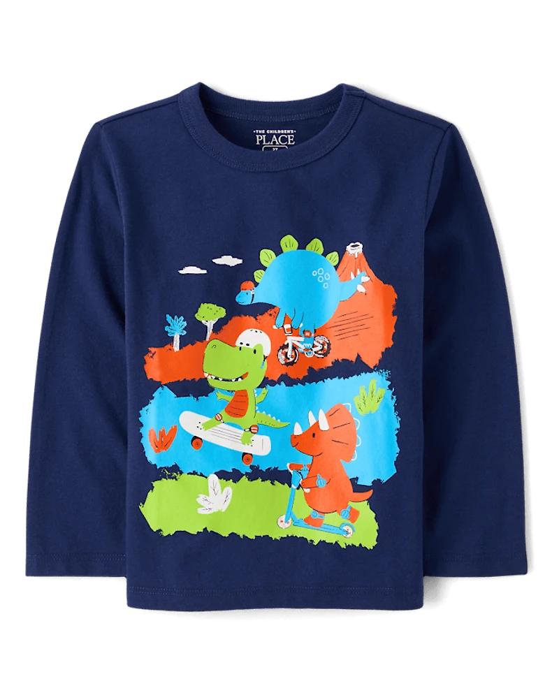 Baby And Toddler Boys Dino Skaters Graphic Tee