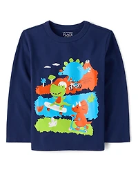 Baby And Toddler Boys Dino Skaters Graphic Tee
