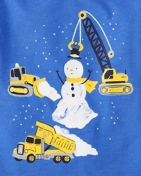 Baby And Toddler Boys Snowman Construction Graphic Tee