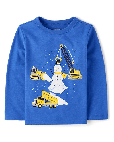 T-shirt graphique bonhomme de neige pour bébé et tout-petit garçon