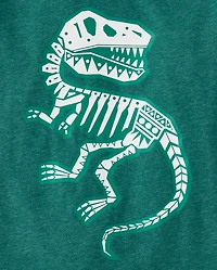 Baby And Toddler Boys Dino Skeleton Graphic Tee