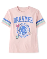 Girls Fearless Varsity Patches Oversized Graphic Tee