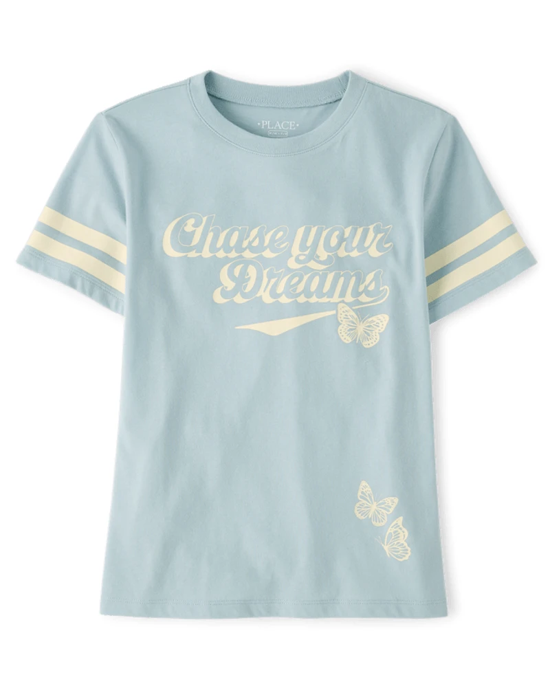 Girls Chase Your Dreams Oversized Graphic Tee