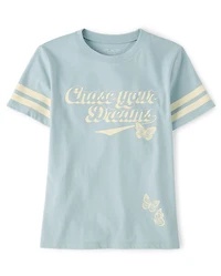 Girls Chase Your Dreams Oversized Graphic Tee