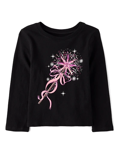 Baby And Toddler Girls Princess Wand Graphic Tee