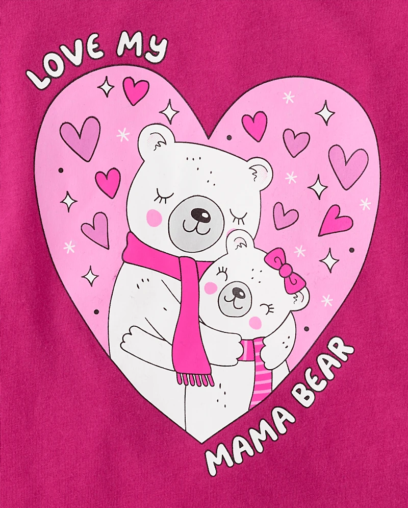 Baby And Toddler Girls Love My Mama Bear Graphic Tee
