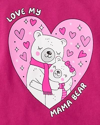 Baby And Toddler Girls Love My Mama Bear Graphic Tee