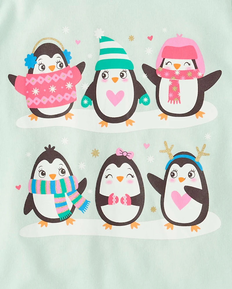 Baby And Toddler Girls Penguin Friends Graphic Tee