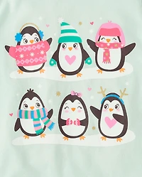 Baby And Toddler Girls Penguin Friends Graphic Tee
