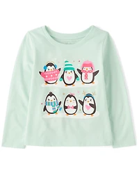 Baby And Toddler Girls Penguin Friends Graphic Tee