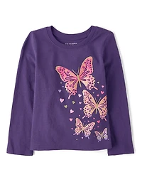Baby And Toddler Girls Butterflies Graphic Tee