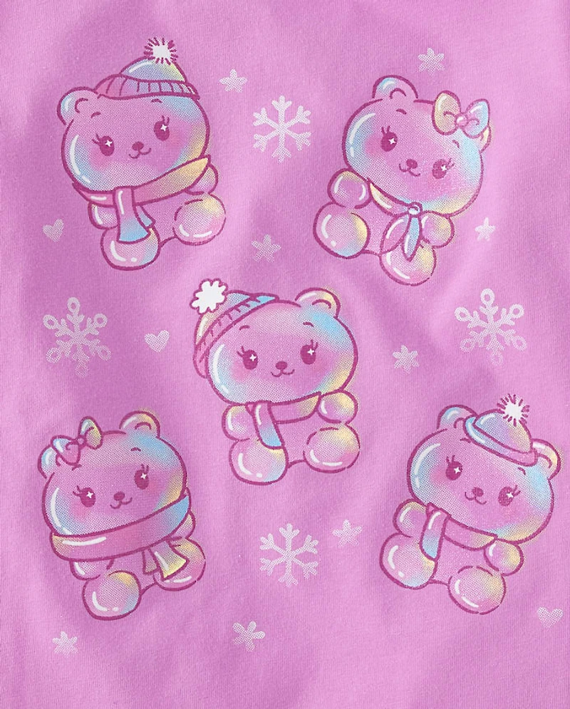 Baby And Toddler Girls Winter Bears Graphic Tee
