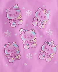 Baby And Toddler Girls Winter Bears Graphic Tee