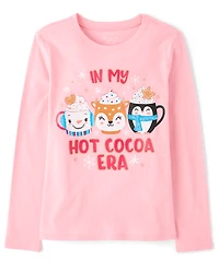 T-shirt graphique « Les filles de mon époque chocolat chaud »